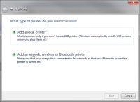 Select Local or Network Printer - Click To Enlarge