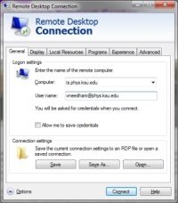 Initial Remote Desktop Window - Click To Enlarge